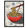 Red Bowl Ramen Digital Art Print