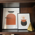 Minimalist Terracotta Geometric Abstract Digital Art Set