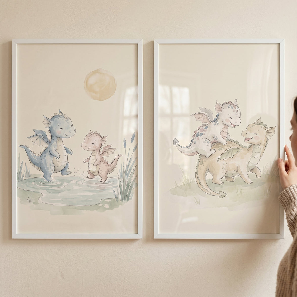 Cute Watercolor Dragons Digital Art Set