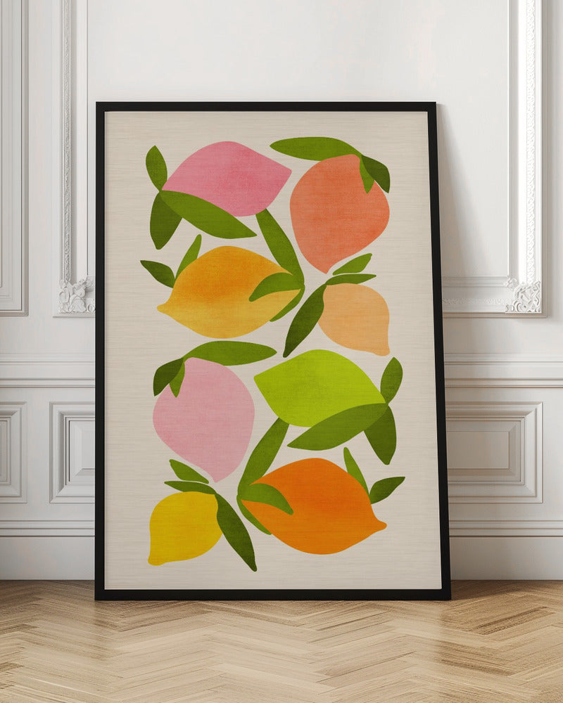 Abstract Citrus Harvest Digital Wall Art