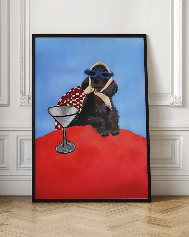 Chic Dog with Martini Digital Art