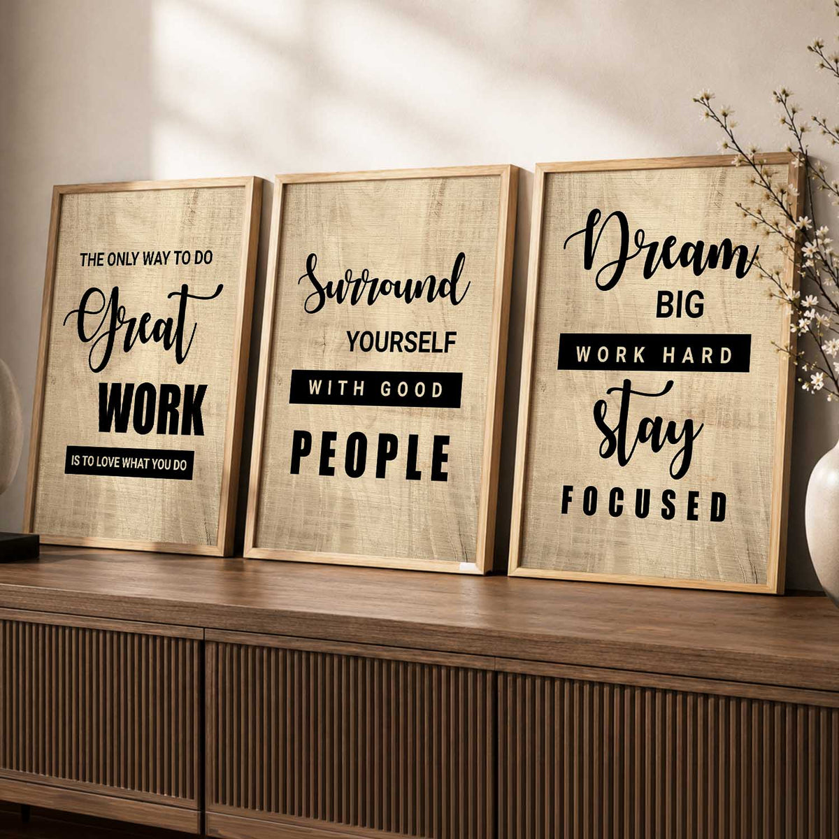 Inspirational Quotes Digital Art Trio Set