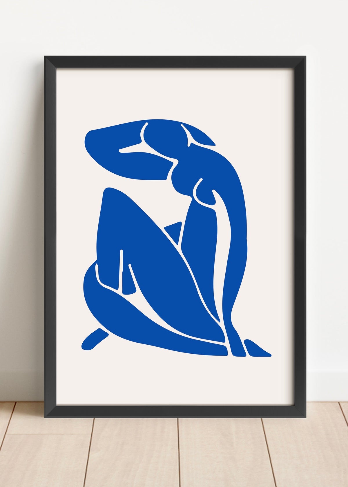 Abstract Blue Figure Minimalist Matisse Style Digital Art