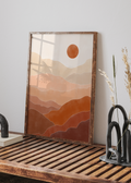 Terracotta Sunset Mountain Landscape Digital Art