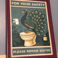 For Your Safety Peacock Bathroom Digital Art Print