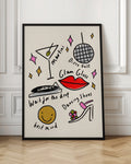Disco Glam Doodle Digital Wall Art