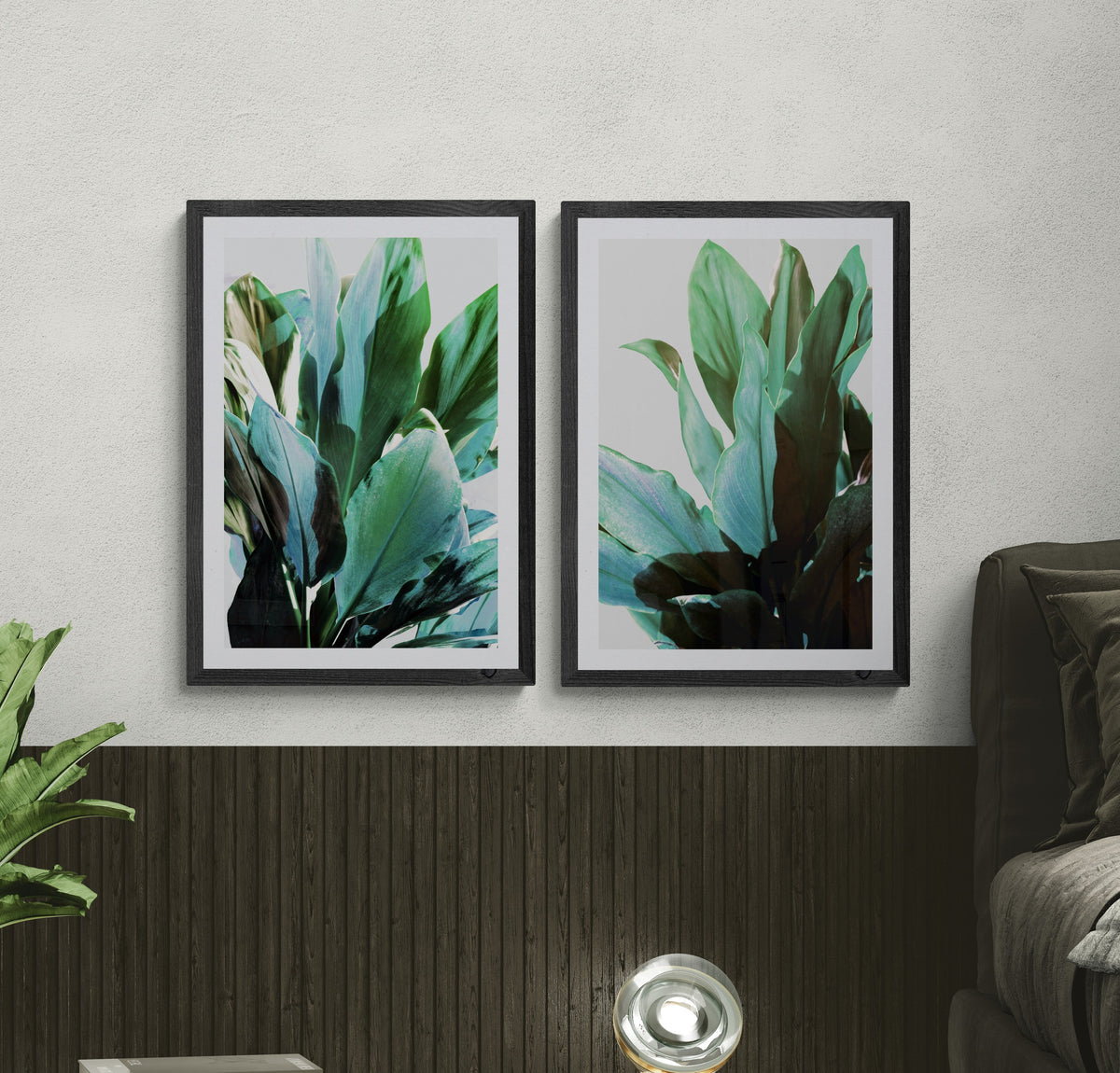 Verdant Foliage Botanical Diptych