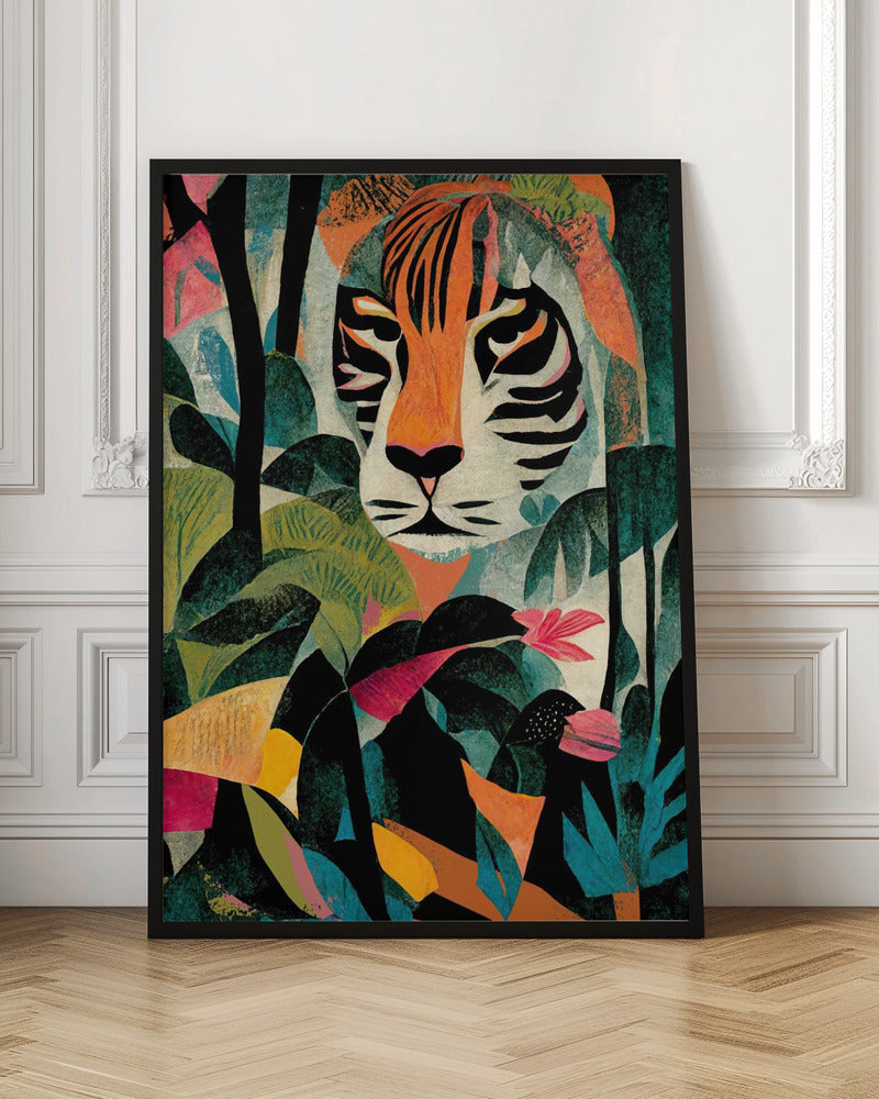 Abstract Jungle Tiger High-Resolution Digital Artwork
