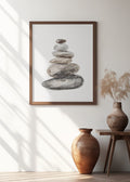 Zen Balance Stones Watercolor Art