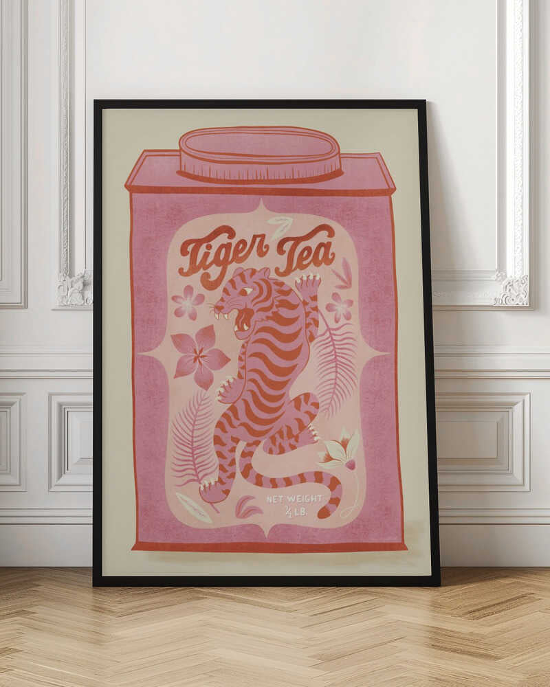 Retro Tiger Tea Digital Art Print