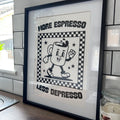 More Espresso Less Depresso Retro Coffee Digital Art Print