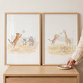 Cute Animal Volleyball Players Digital Art Set