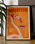 Amaretto Salone Italiano Vintage Flamingo Digital Art Print