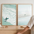 Minimalist Coastal Surfer Digital Art Set