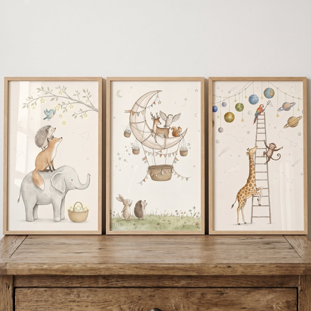 Whimsical Woodland Animals Safari Digital Art Set