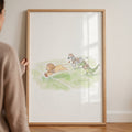 Jungle Animals Playing Football Watercolor Digital Art