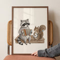 Raccoon and Squirrel Band Digital Art Print