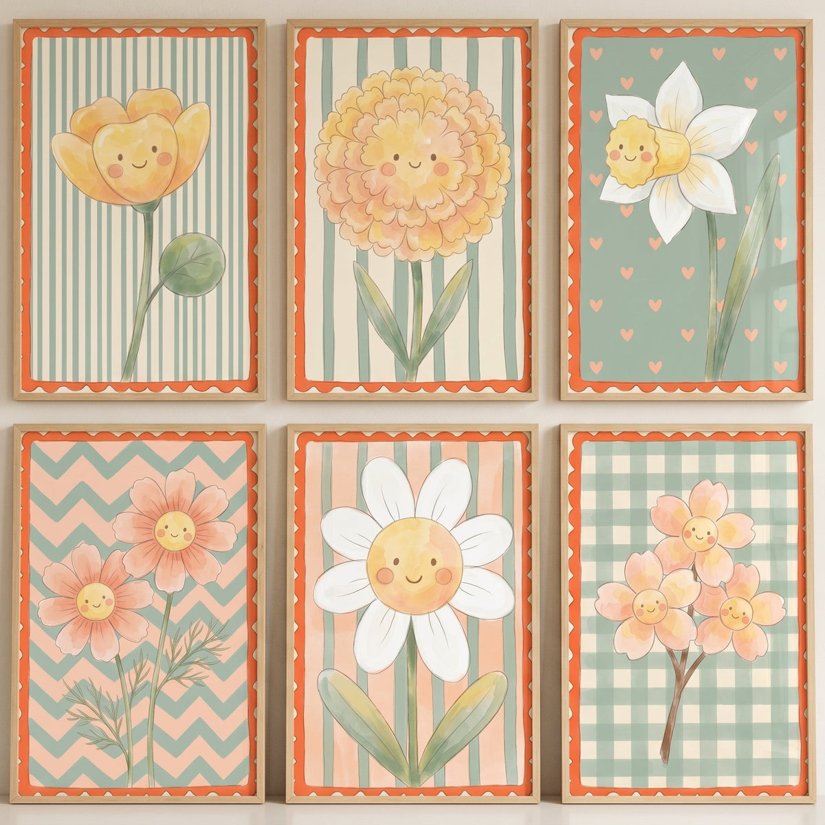 Charming Cute Floral Characters Digital Art Collection