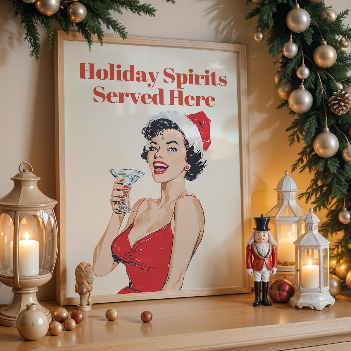 Holiday Spirits Served Here Digital Art