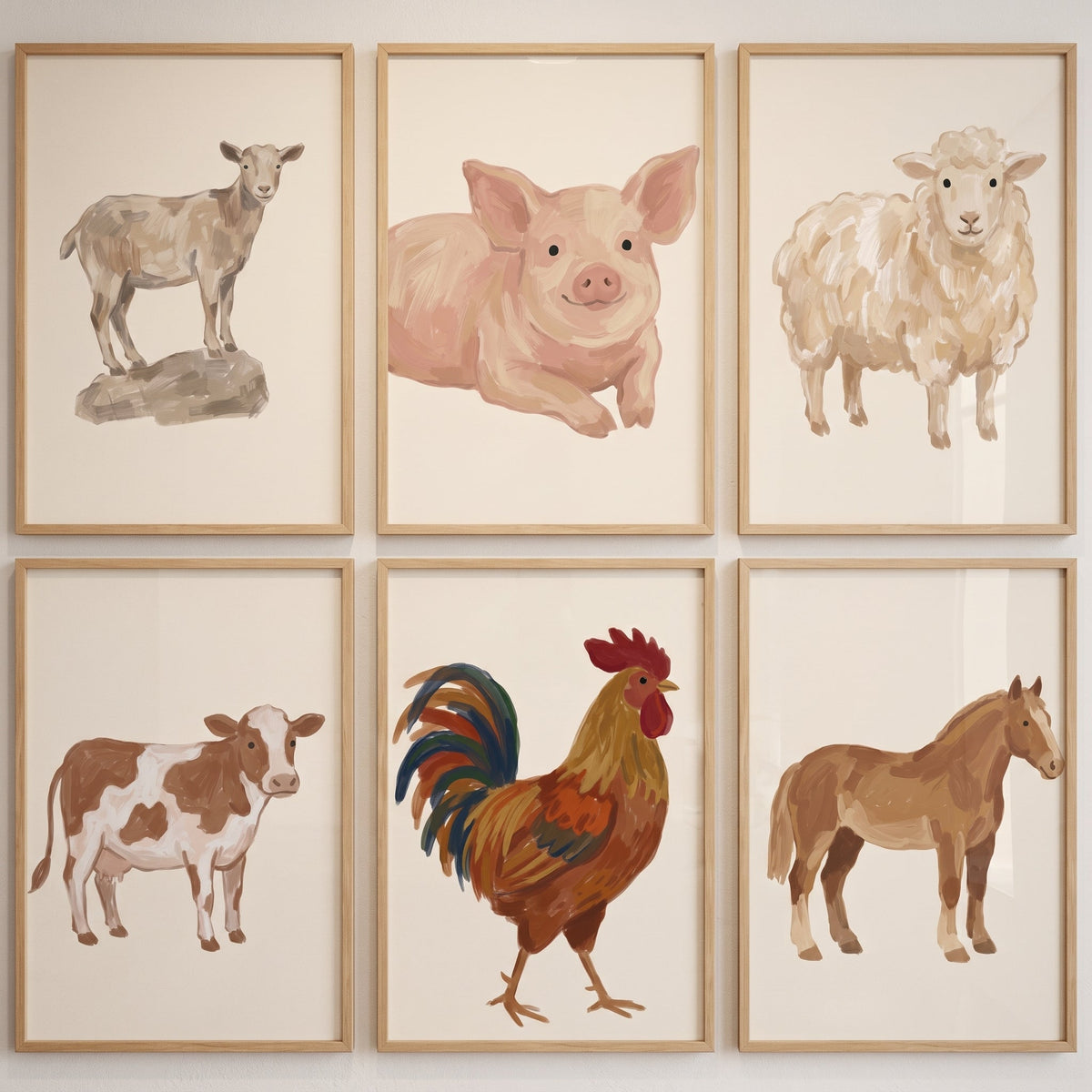 Rustic Farmhouse Animal Wall Art Set