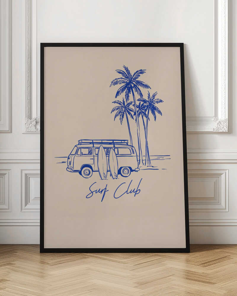 Surf Club Vintage Van Digital Art Print