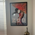 Barcelona Zoo Crowned Crane Vintage Travel Poster Digital Download