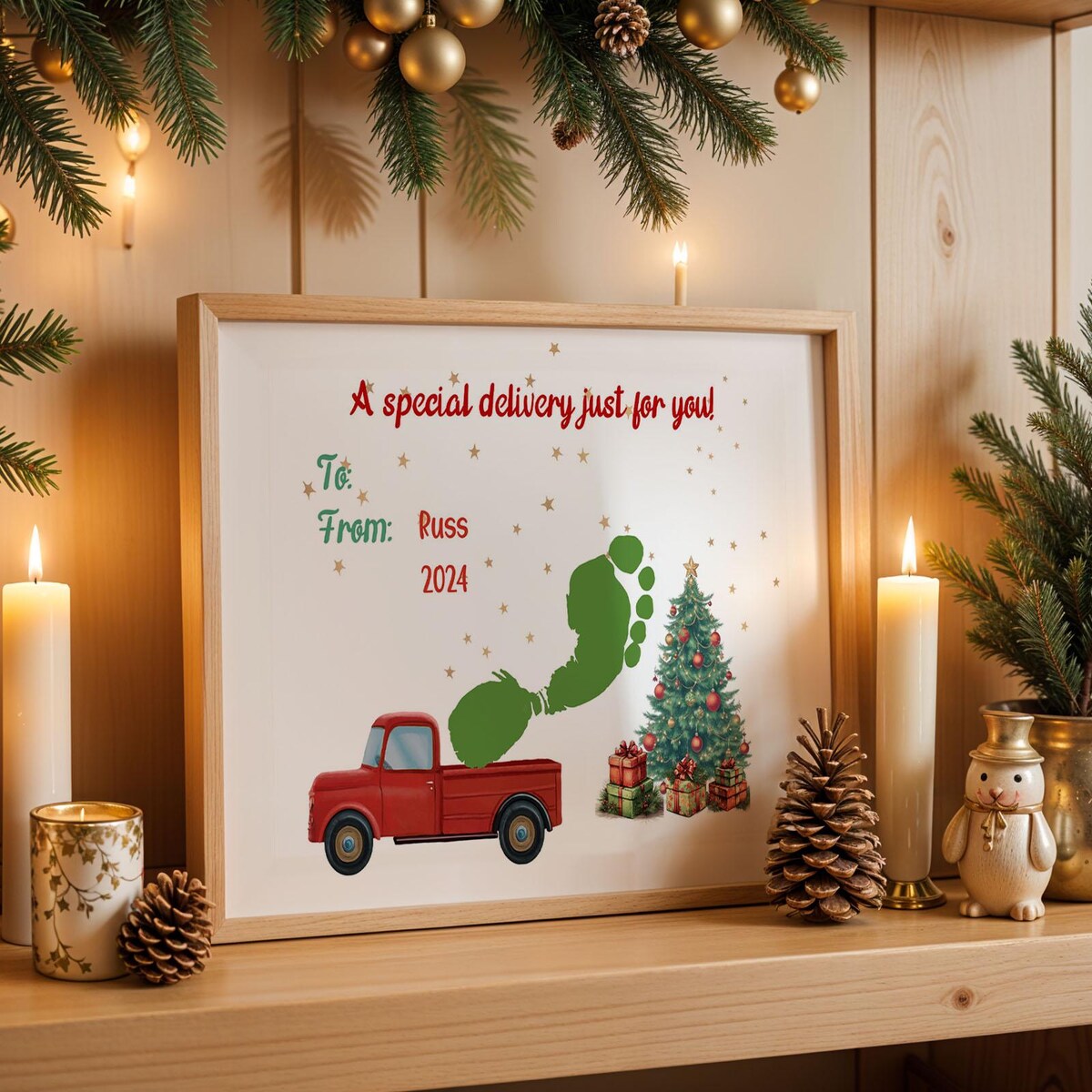 A Special Delivery Christmas Footprint Digital Art