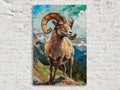 Majestic Mountain Ram High-Resolution Digital Artwork