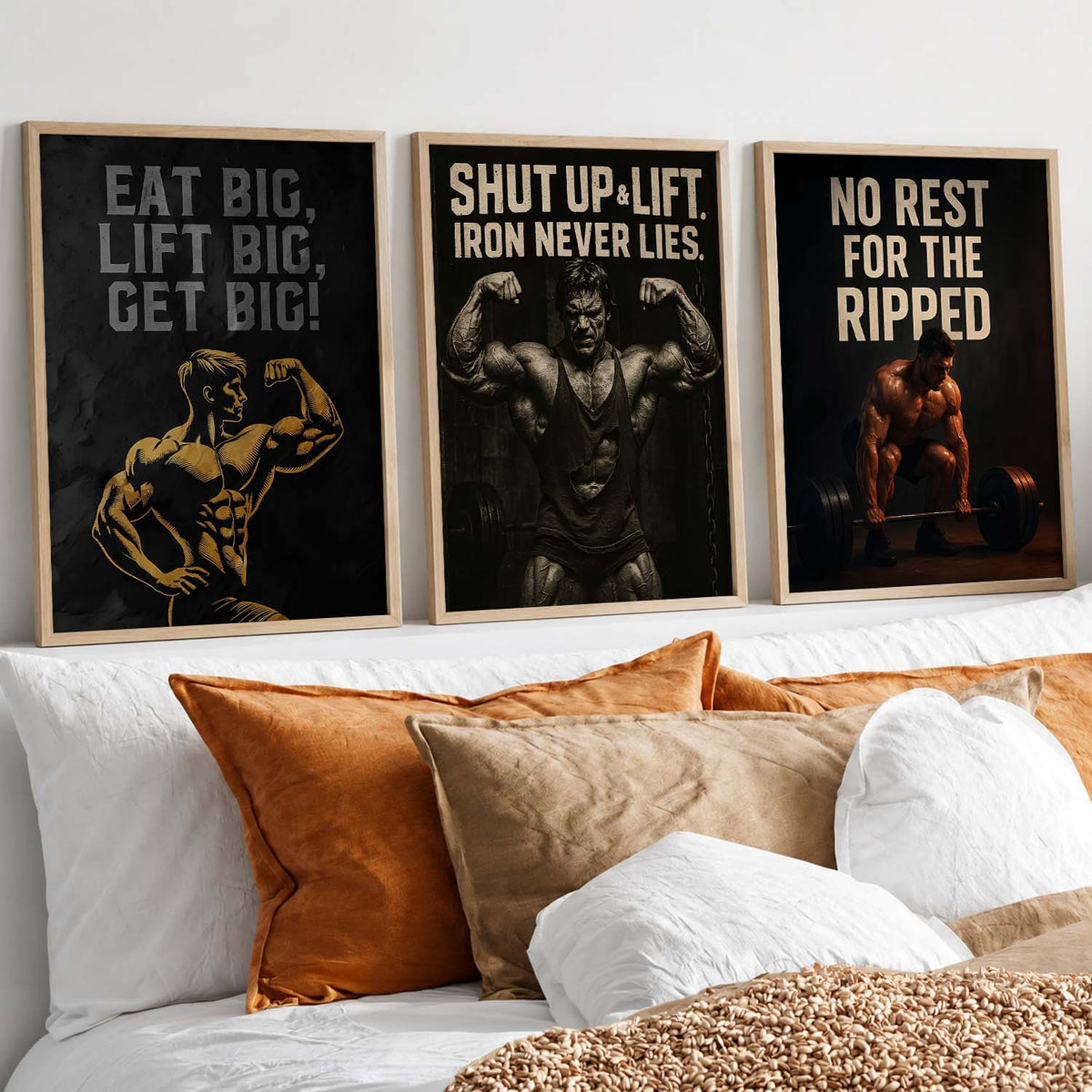 Gym Motivation Triptych Digital Art