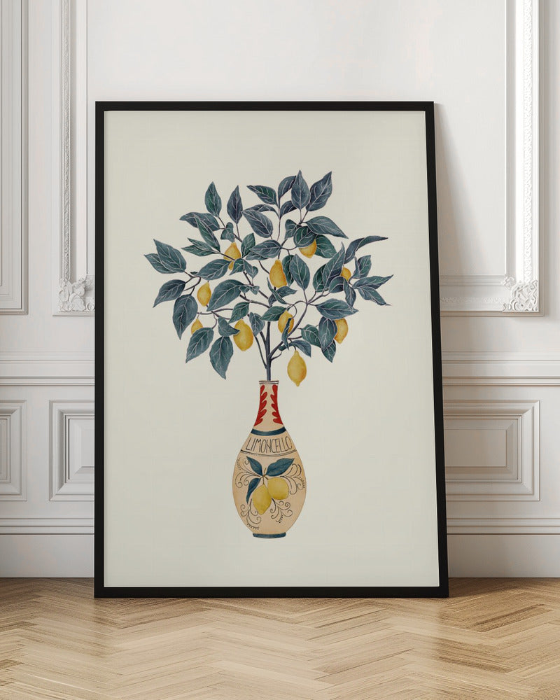 Limoncello Vase Botanical Digital Art