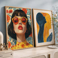 Retro Sunshine Girl Digital Art Print