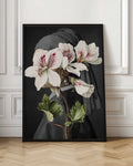 Girl with a Pearl and Flowers Digital Art