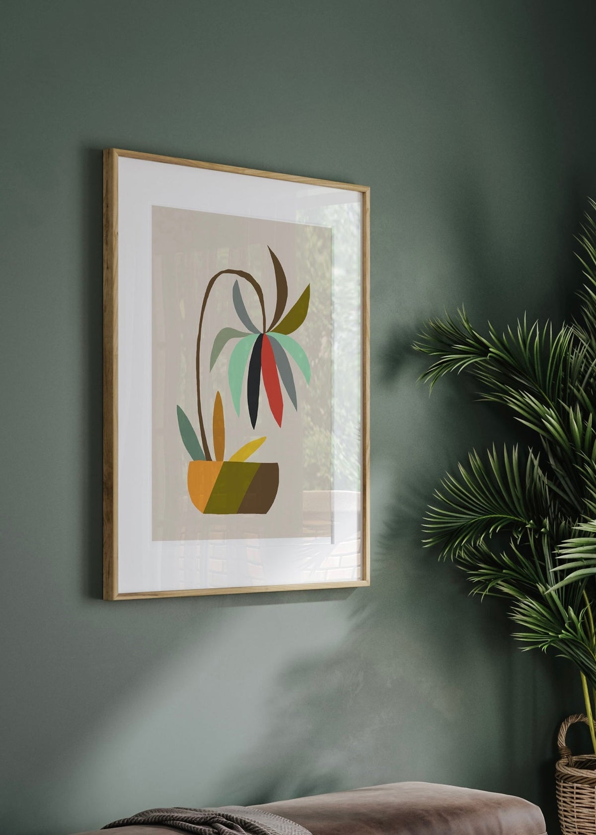 Abstract Botanical Potted Plant Digital Artwork