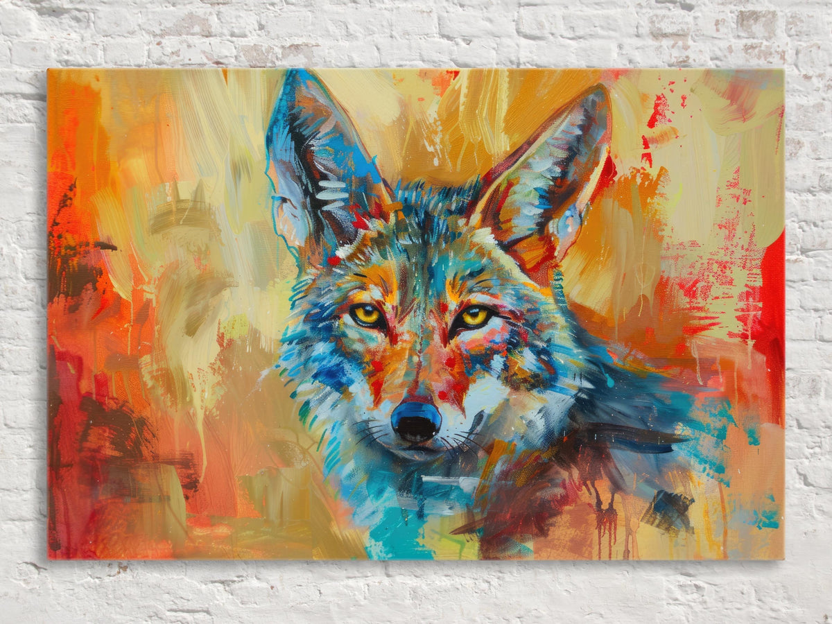 Vibrant Abstract Coyote Digital Art