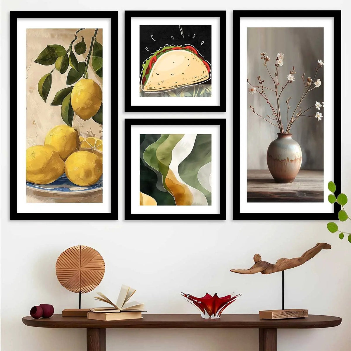 Eclectic Botanical and Kitchen Gallery Wall Set