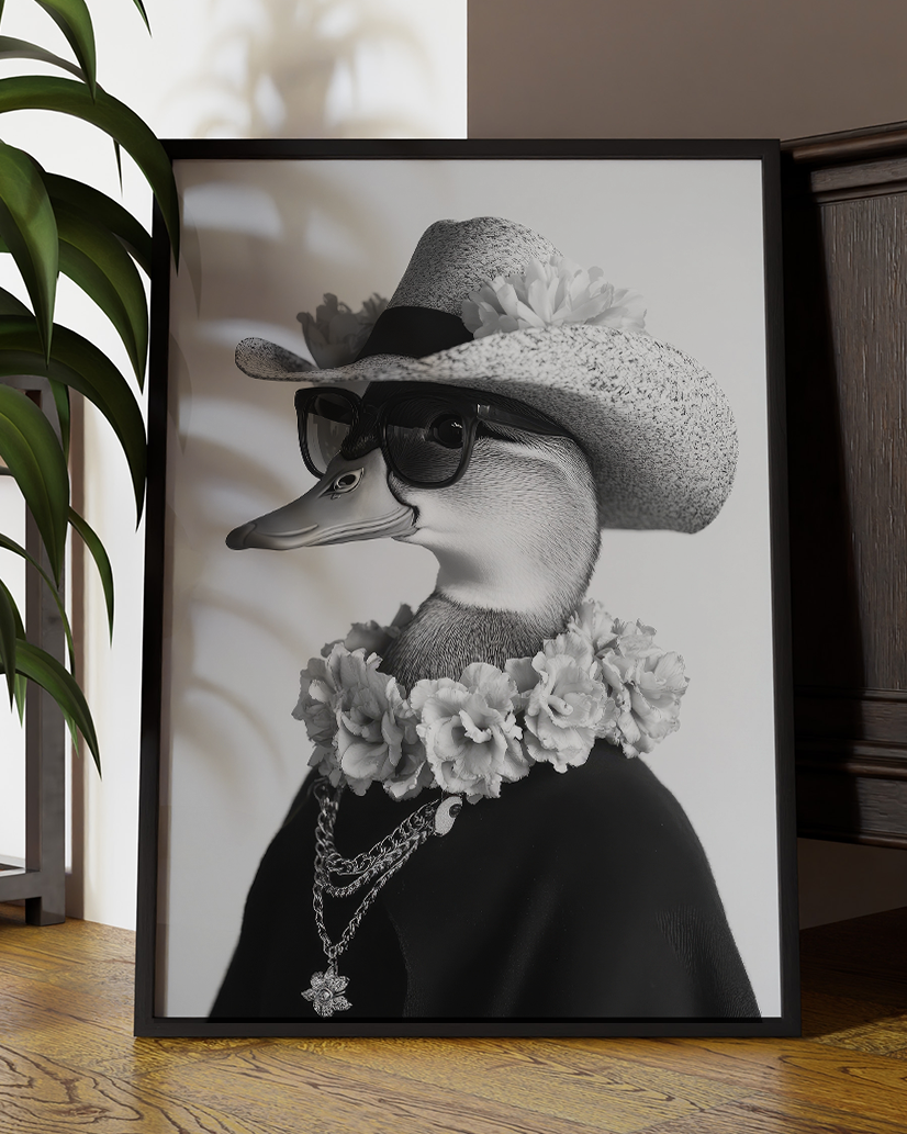 Chic Dapper Duck Digital Art Print