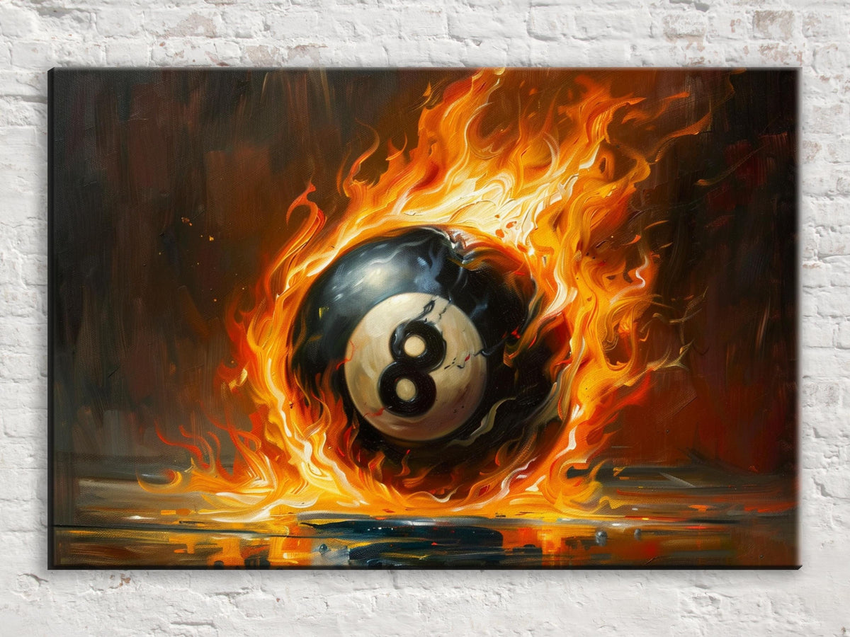 Flaming Eight Ball Digital Artwork