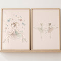Watercolor Ballerina Girls Digital Art Set