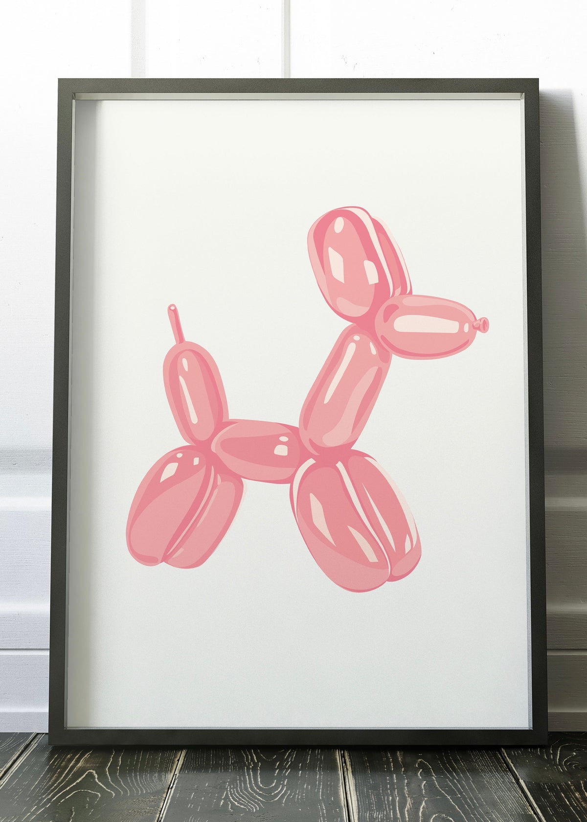 Chic Pink Balloon Dog Digital Art