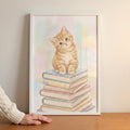 Curious Kitten on Books Digital Artwork