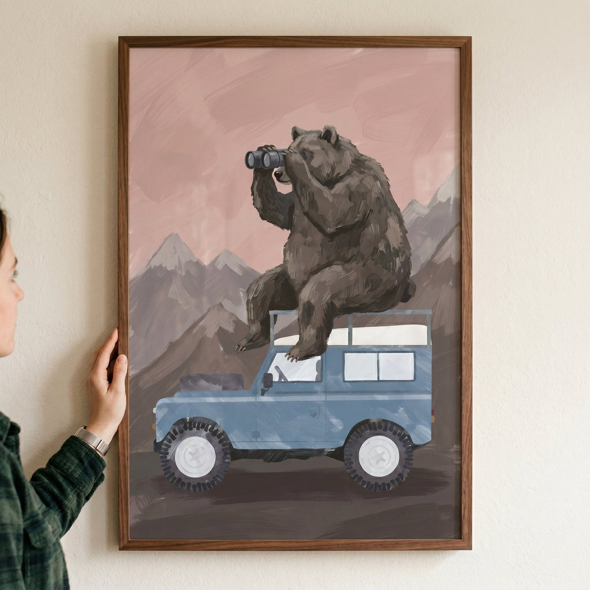 Bear on Safari Digital Art Print