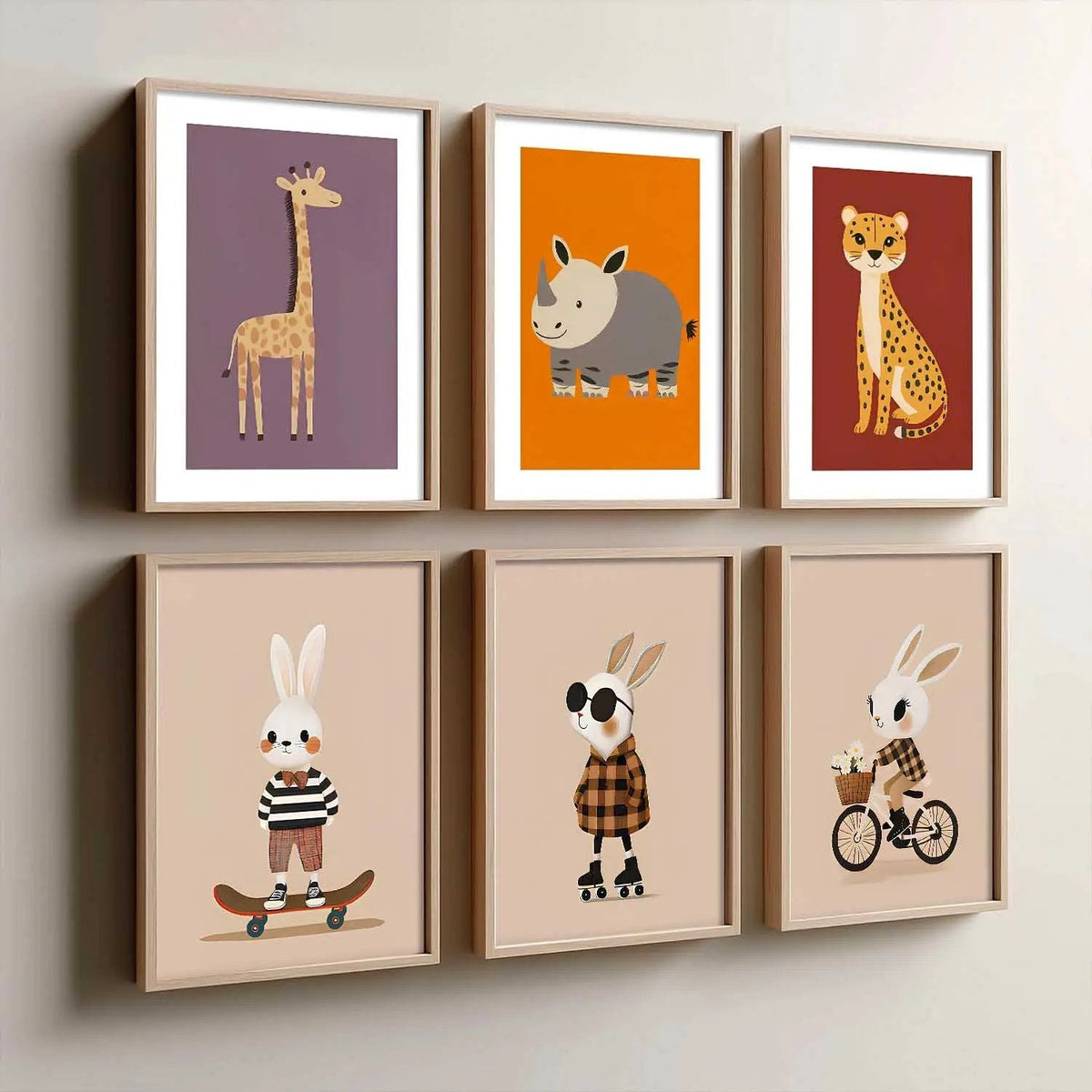 Charming Safari Animals and Trendy Bunnies Digital Art Bundle