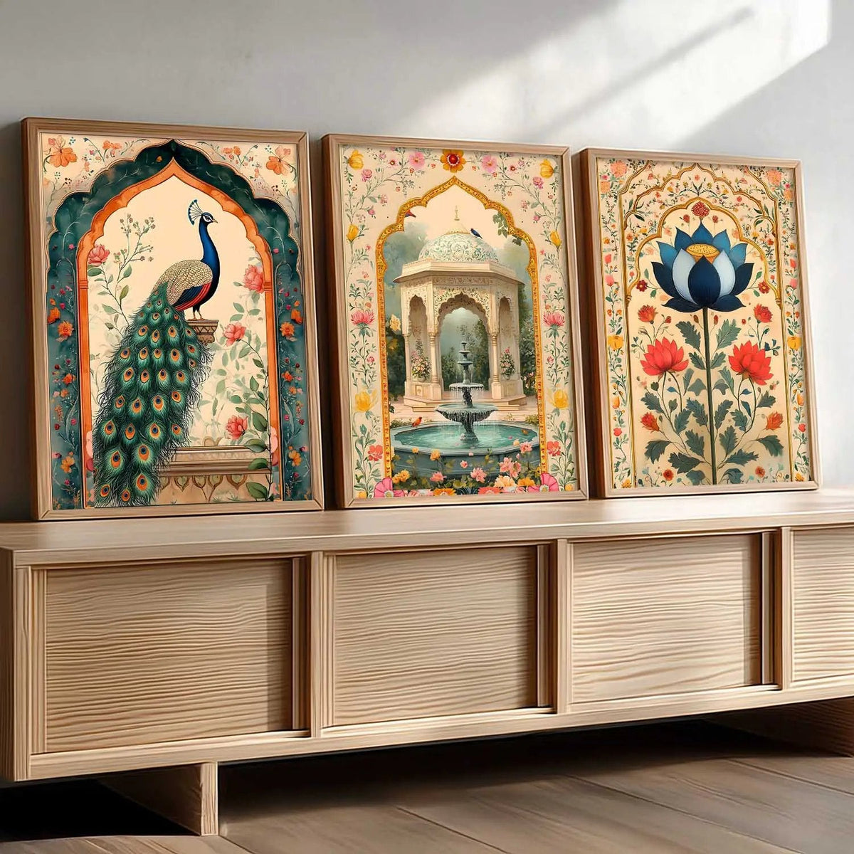 Mughal Heritage Triptych Digital Art Collection