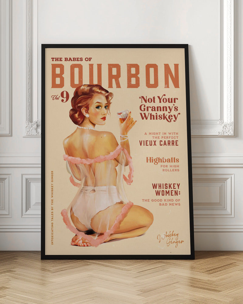 Vintage Bourbon Pin-Up Magazine Digital Art