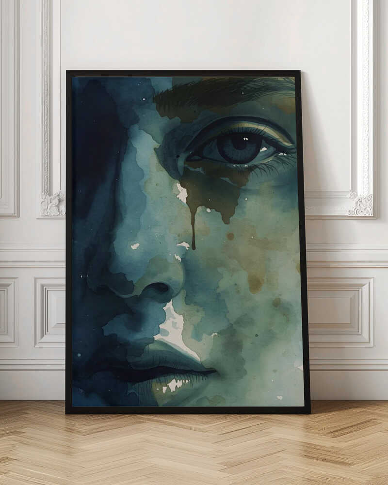 Abstract Watercolor Face Digital Artwork