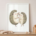 Dancing Hedgehogs Watercolor Digital Art