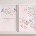 Zephaniah 3:17 Blue Birds and Roses Digital Art Set