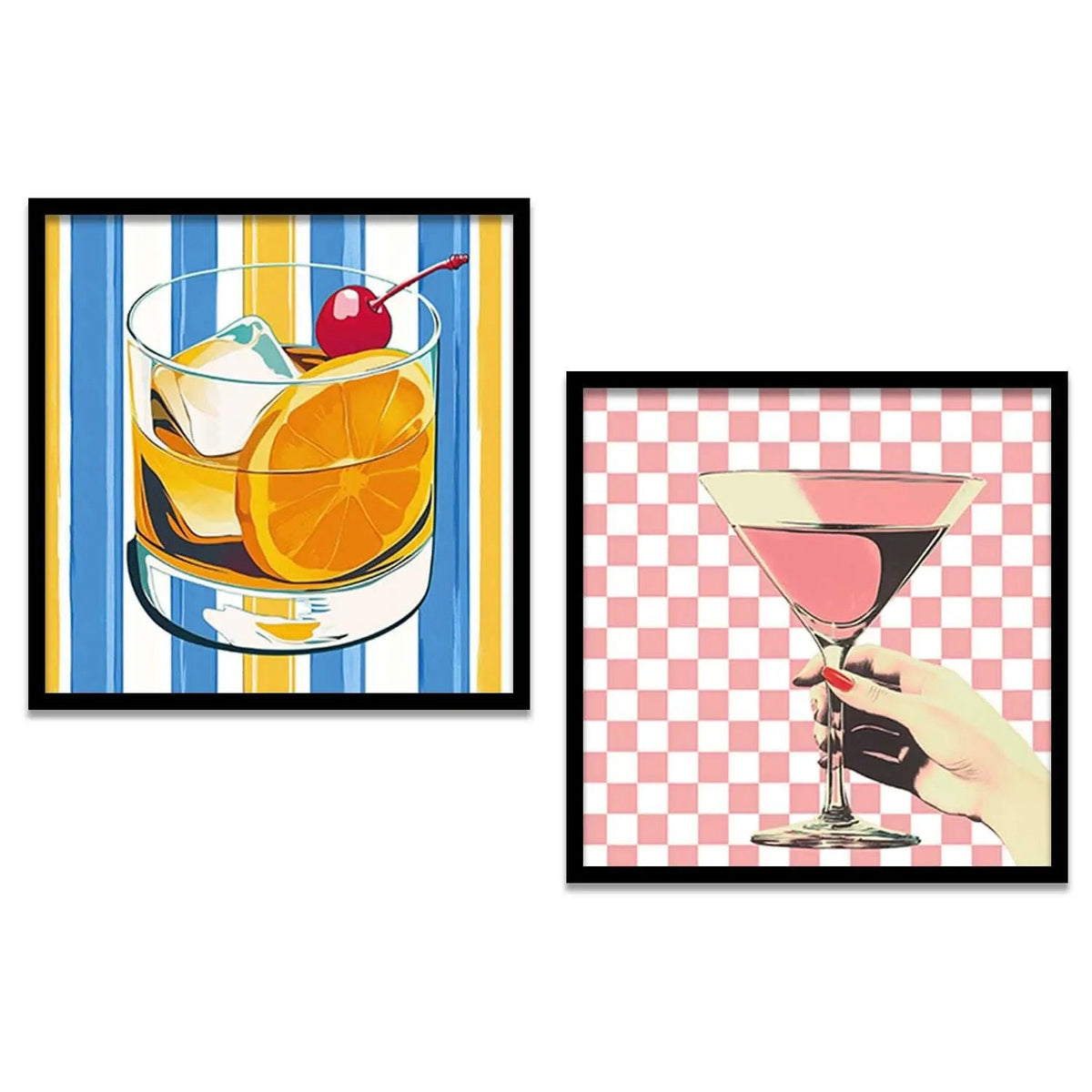 Retro Cocktail Party Digital Art Set