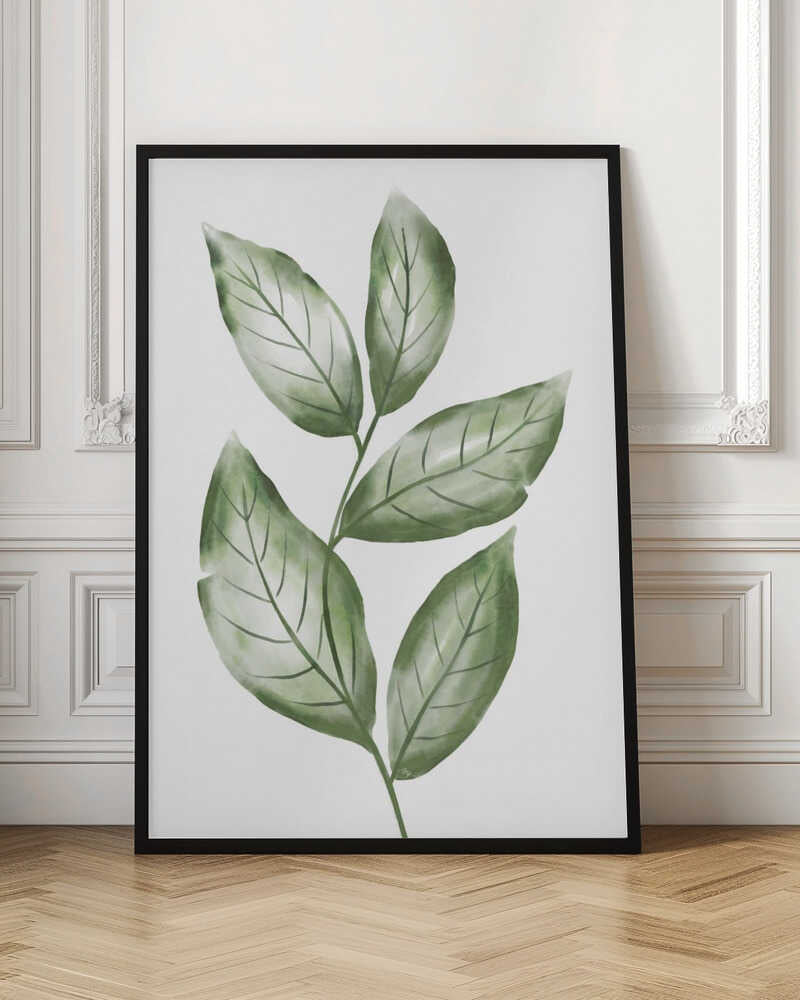Watercolor Botanical Green Leaves Digital Art Print