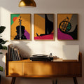Retro Jazz Trio Digital Art Print